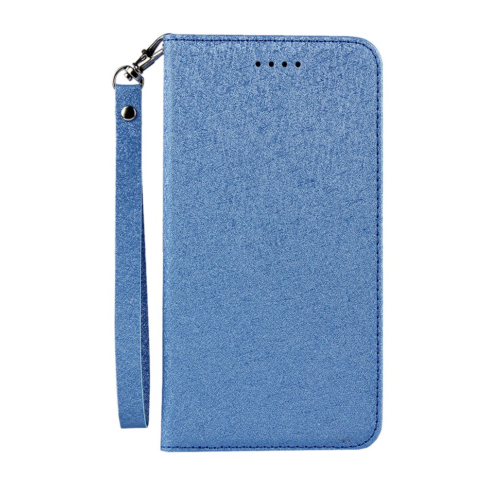 Silk Texture Leather Wallet Stand Phone Case Cover for Samsung Galaxy S10e - Blue-2
