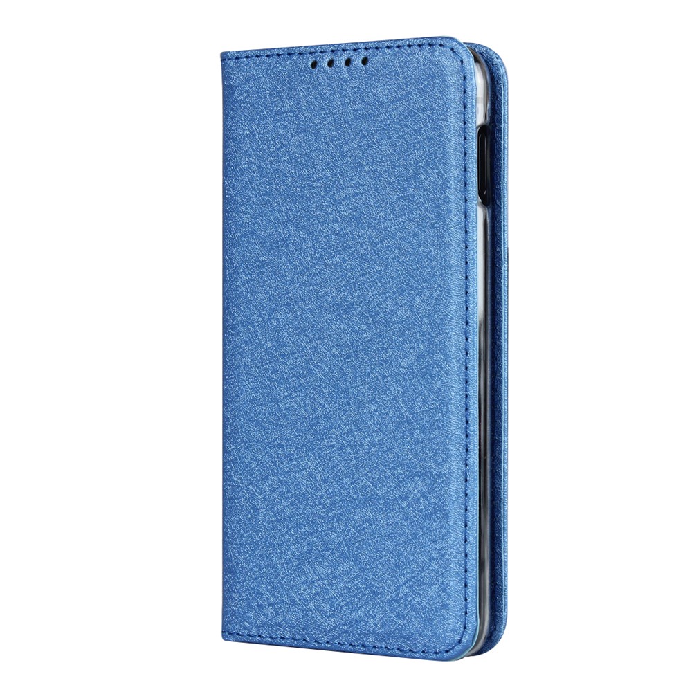 Silk Texture Leather Wallet Stand Phone Case Cover for Samsung Galaxy S10e - Blue-3