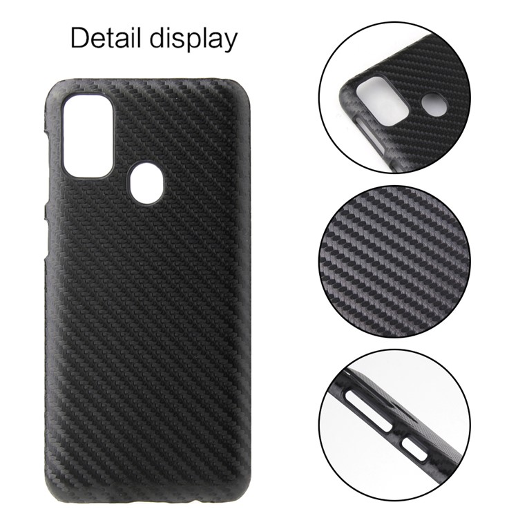 PU Leather Coated Hard PC Case for Samsung Galaxy M30s - Carbon Fiber-2