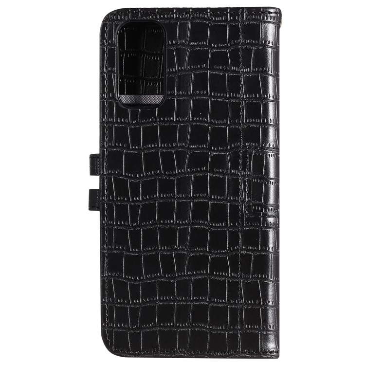 Crocodile Texture Wallet Stand Flip Leather Case for Samsung Galaxy S20 - Black-4