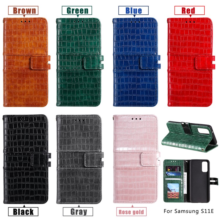 Crocodile Texture Wallet Stand Flip Leather Case for Samsung Galaxy S11e - Black-8