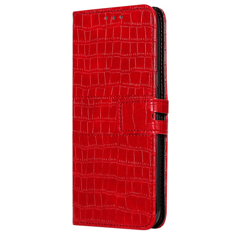 Crocodile Texture Wallet Stand Flip Leather Case for Samsung Galaxy S20 - Red-3