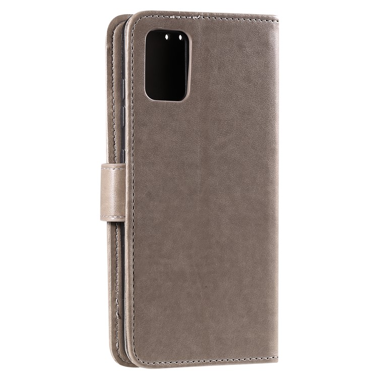 Flor Coruja Caso Protetora Telefone Couro Impressa Para Samsung Galaxy A51 - Cinzento-5