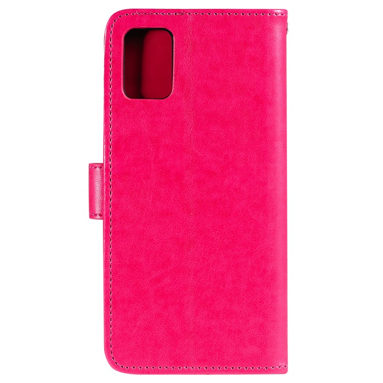 Imprinted Flower Owl Leather Phone Protective Case for Samsung Galaxy A51 - Rose-3