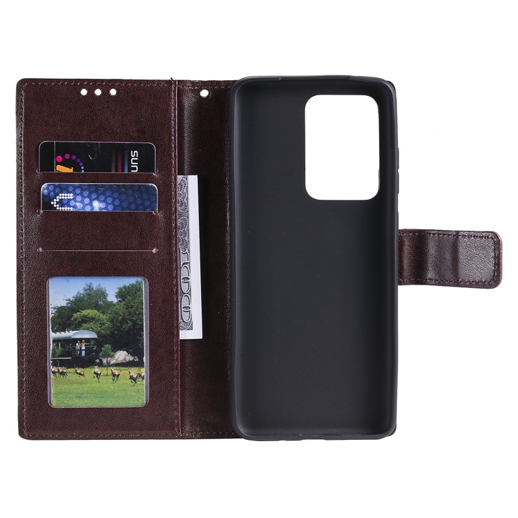 Imprint Flower Leather Wallet Phone Casing for Samsung Galaxy S20 Ultra - Coffee-6