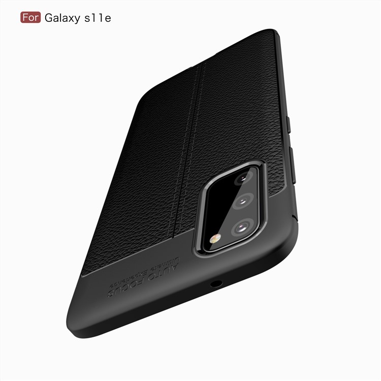 Custodia TPU Della Pelle Litchi Per Samsung Galaxy S20 4G/S20 5G - Nero-11