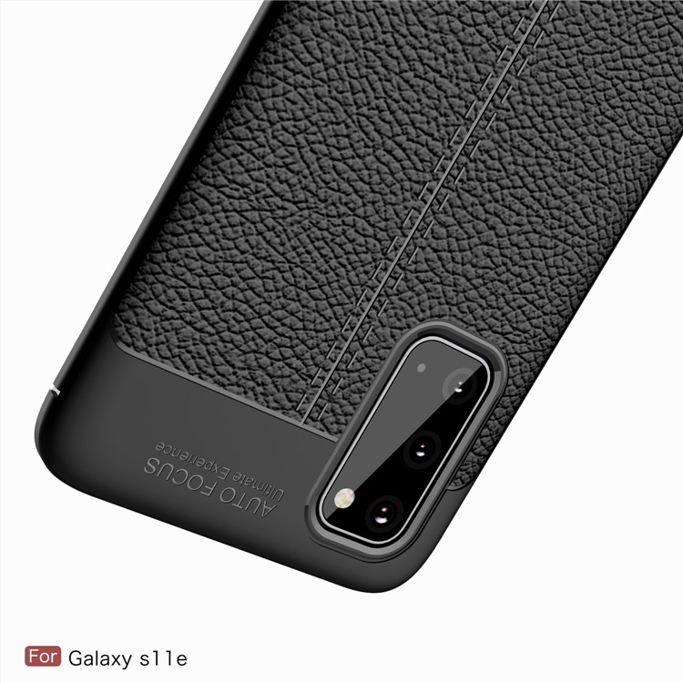 Litchi Skin TPU Case for Samsung Galaxy S20 - Black-12