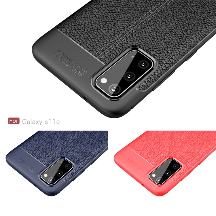 Litchi Skin TPU Case for Samsung Galaxy S20 - Black-13