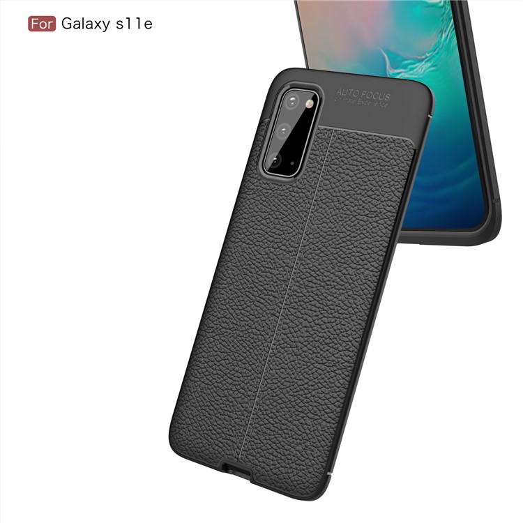 Litchi Skin TPU Case for Samsung Galaxy S20 - Black-7