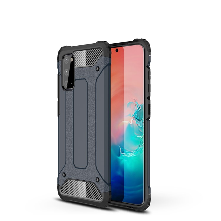Armor Guard Plastic + TPU Hybrid Case for Samsung Galaxy S20 - Dark Blue-1