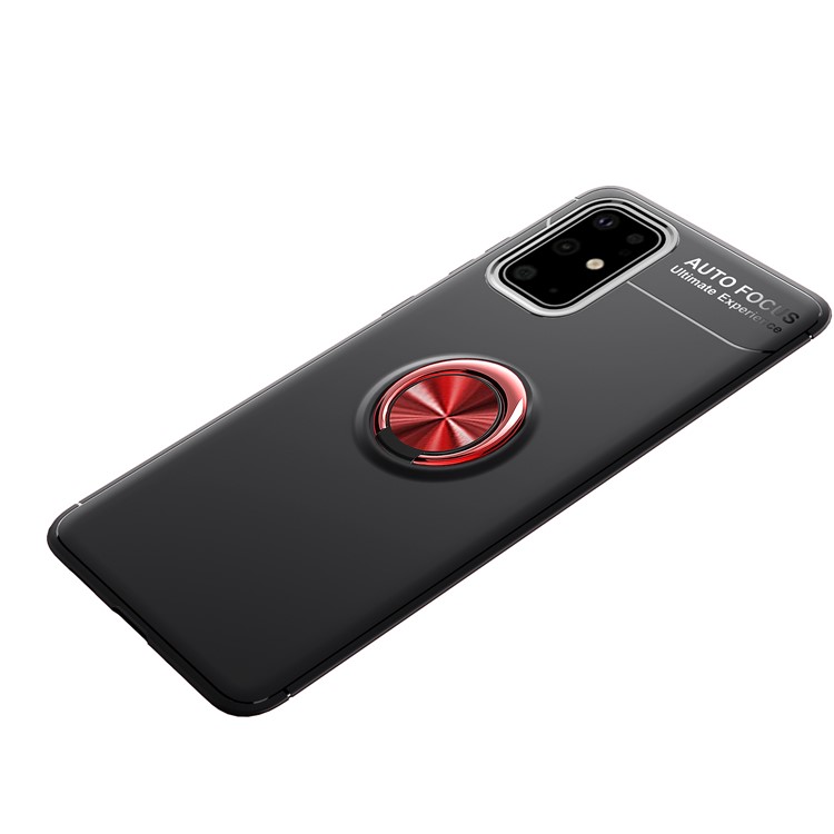 Finger Ring Kickstand TPU Case for Samsung Galaxy S20 Plus (Built-in Metal Sheet) - Black / Red-2