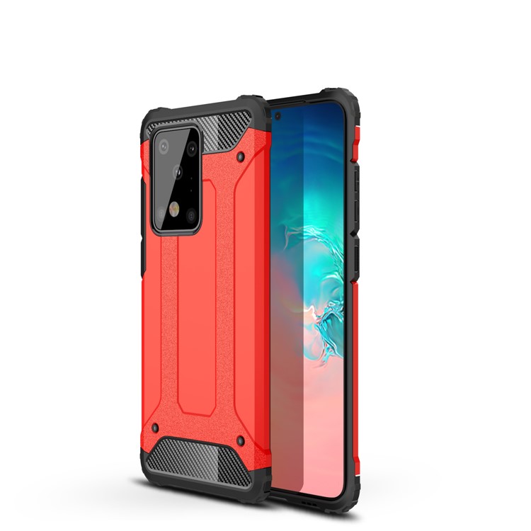 Armor Guard Plastic + TPU Combo Case for Samsung Galaxy S20 Ultra - Red-1