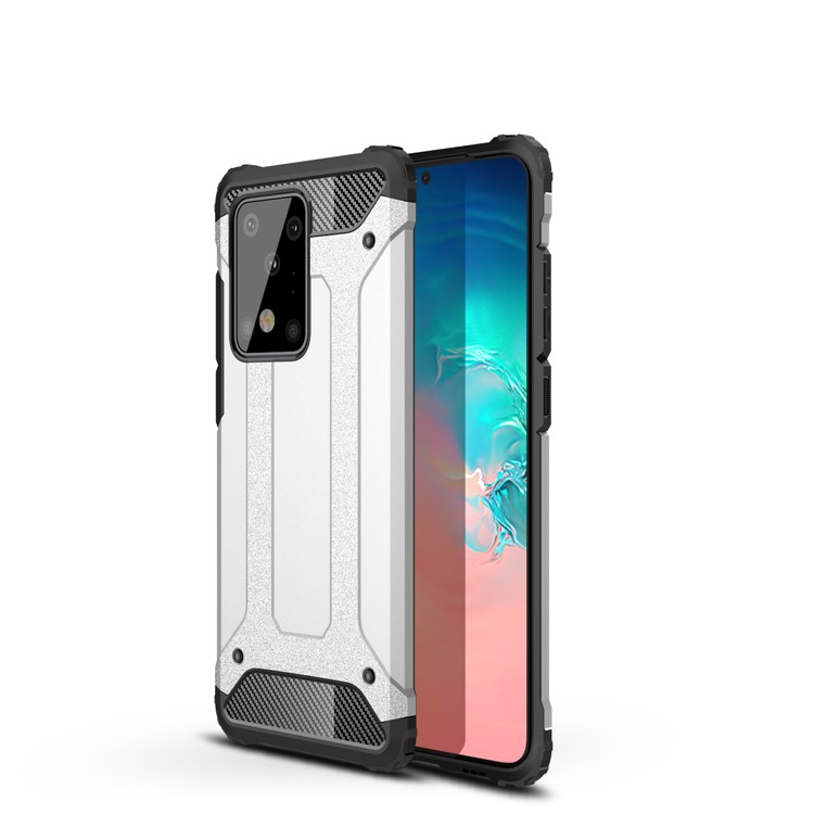 Armor Guard Plastic + TPU Combo Case for Samsung Galaxy S20 Ultra - Silver-1