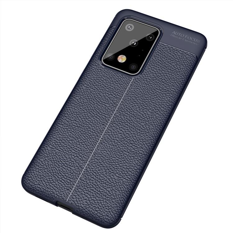 Litchi Texture TPU Back Phone Case for Samsung Galaxy S20 Ultra - Blue-2