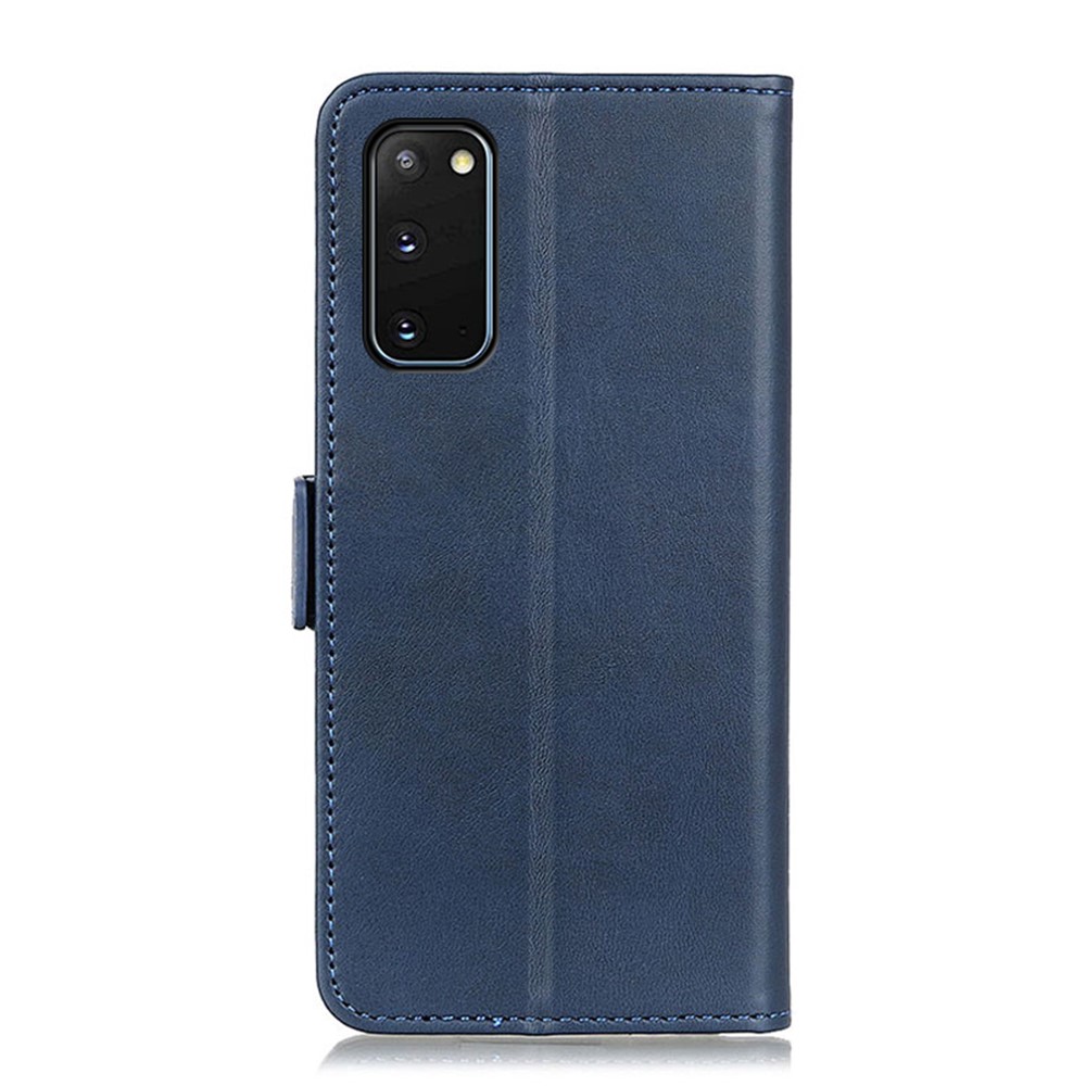 Estande Carteira Shell Capa De Couro Fecho Magnético Para Samsung Galaxy S11e - Azul-3