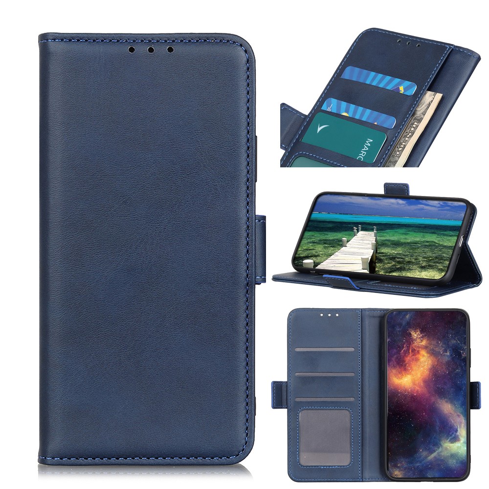 Wallet Stand Magnetic Closure Leather Cover Shell for Samsung Galaxy S20 4G/S20 5G - Blue-7