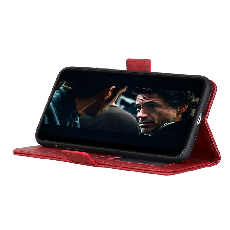 Wallet Stand Magnetic Closure Leather Casing Shell for Samsung Galaxy A71 - Red-6