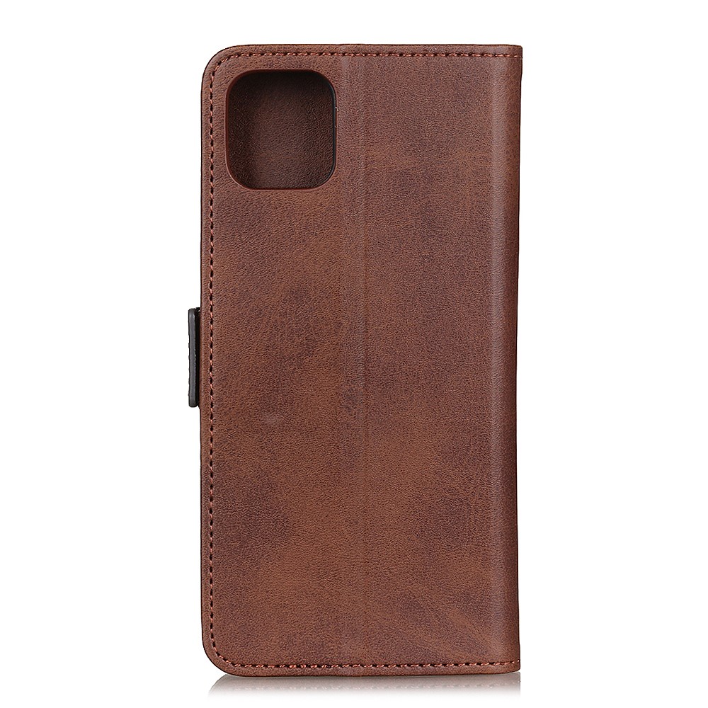 Wallet Stand Magnetic Closure Leather Casing Shell for Samsung Galaxy A71 - Coffee-2