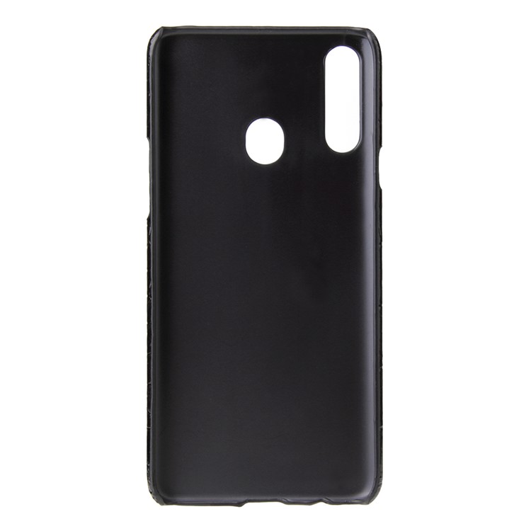 PU Leather Coated PC Protective Cover for Samsung Galaxy A20s - Carbon Fiber Texture-3