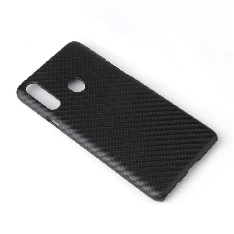 PU Leather Coated PC Protective Cover for Samsung Galaxy A20s - Carbon Fiber Texture-4