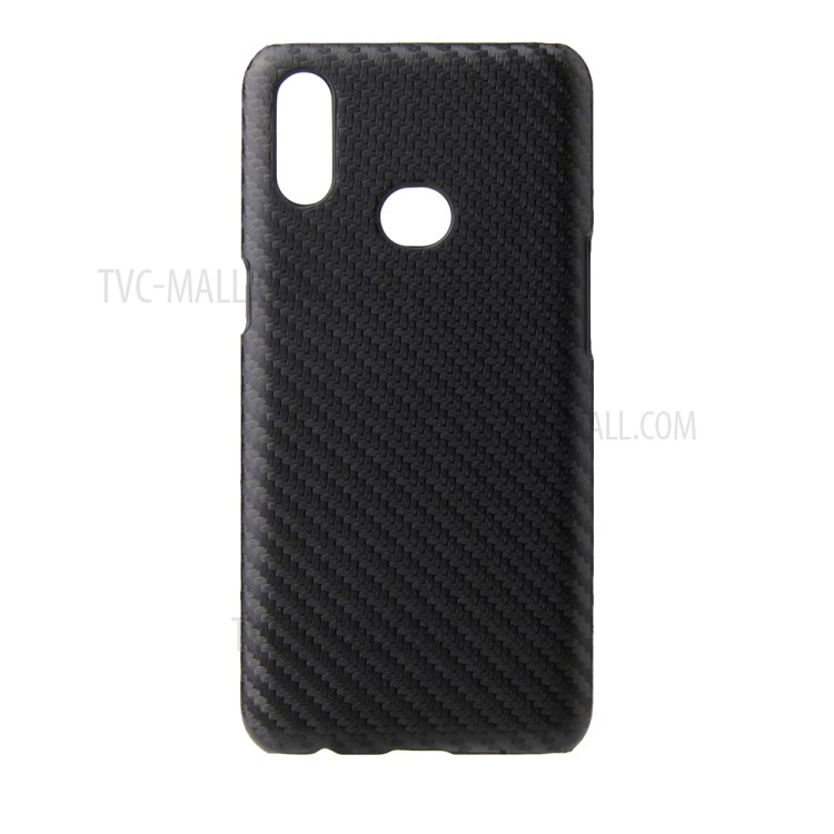 PU Leather Coated Hard PC Phone Case for Samsung Galaxy A10s - Carbon Fiber Texture-1