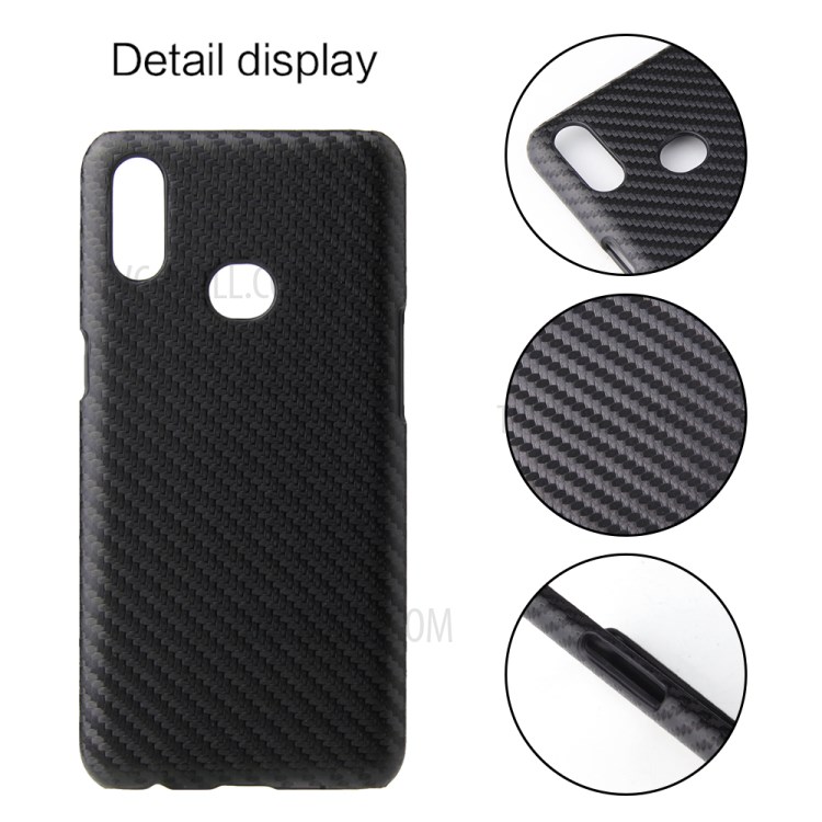 PU Leather Coated Hard PC Phone Case for Samsung Galaxy A10s - Carbon Fiber Texture-2