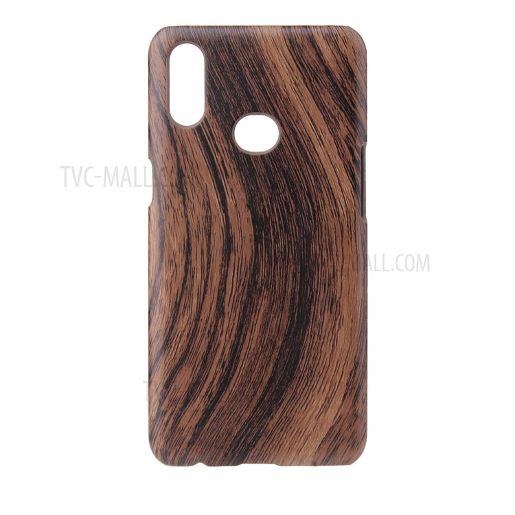 PU Leather Coated Hard PC Phone Case for Samsung Galaxy A10s - Wood Texture-1
