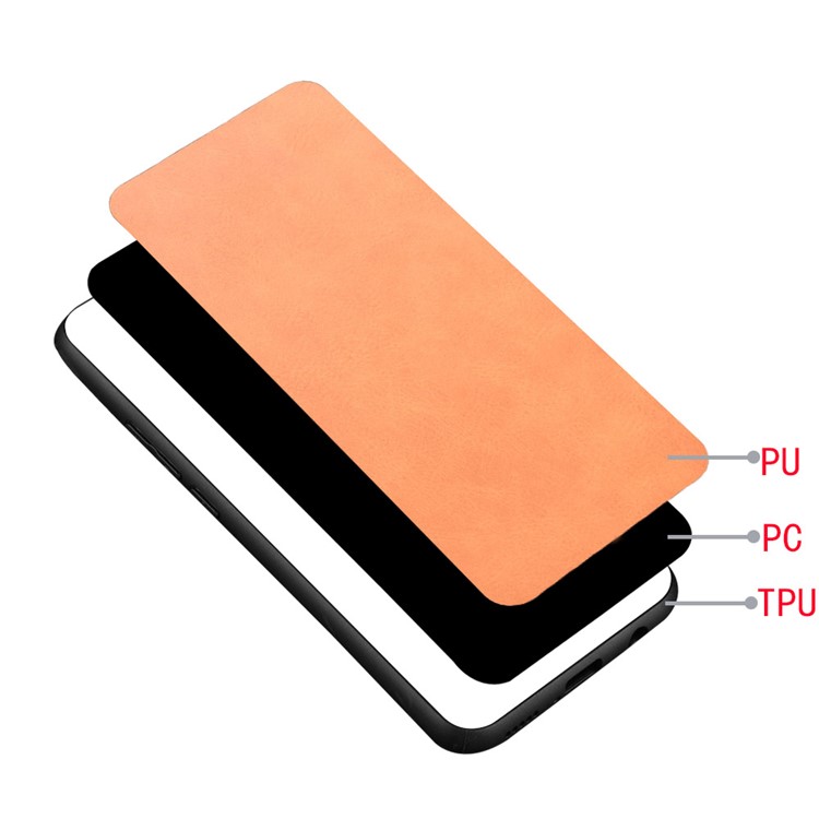 PC + TPU Capa de Capa Híbrida Revestida de Couro Para Samsung Galaxy S10 - Vermelho