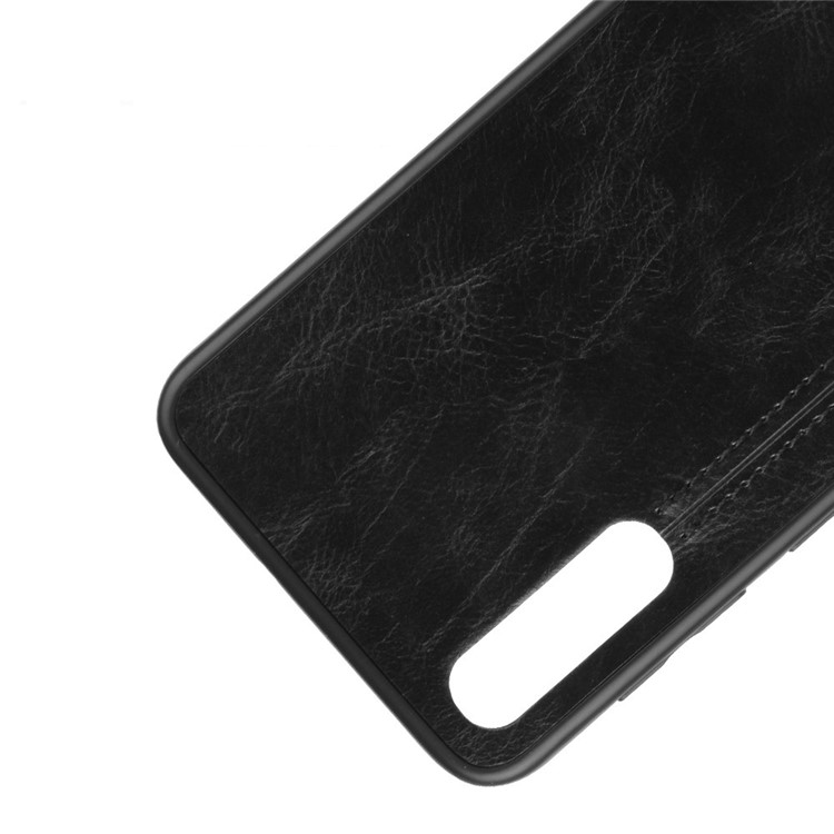 Leather Coated PC + TPU Protection Phone Shell Cover for Samsung Galaxy A70 - Black-2