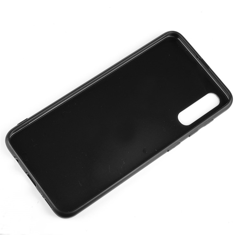 Leather Coated PC + TPU Protection Phone Shell Cover for Samsung Galaxy A70 - Black-5