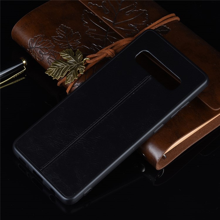 Leather Coated PC + TPU Phone Case for Samsung Galaxy S10 Plus - Black-9