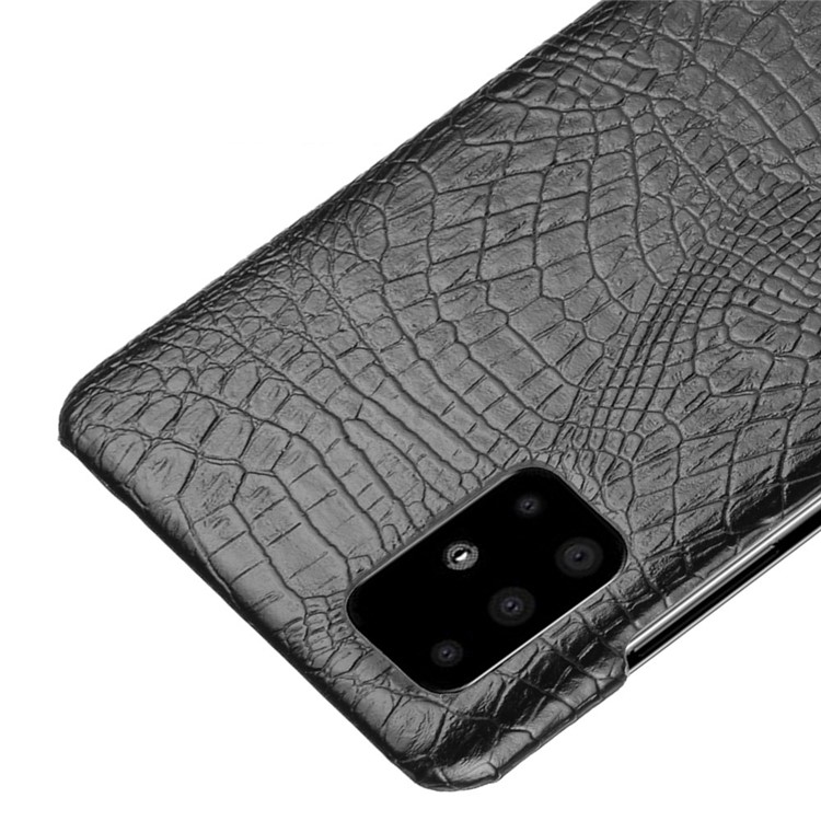 Crocodile Skin PU Leather Coated Hard Plastic Cell Phone Case for Samsung Galaxy A51 - Black-4