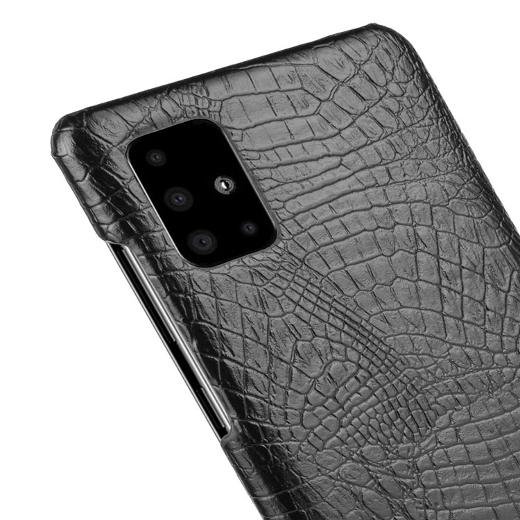 Crocodile Skin PU Leather Coated Hard Plastic Cell Phone Case for Samsung Galaxy A51 - Black-5