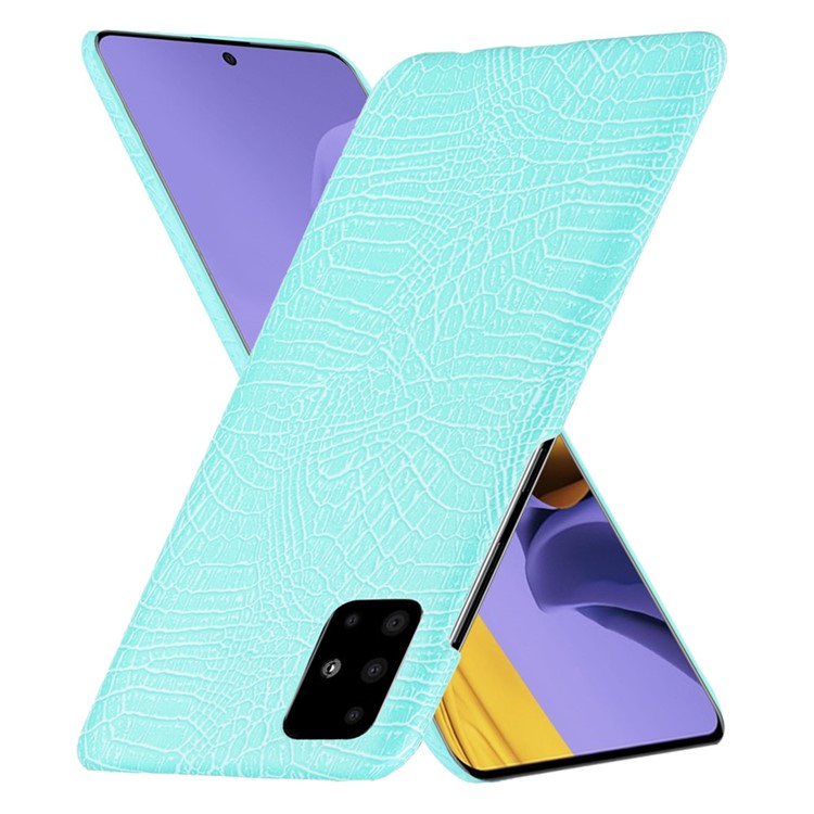Crocodile Skin PU Leather Coated Hard Plastic Cell Phone Case for Samsung Galaxy A51 - Baby Blue-2