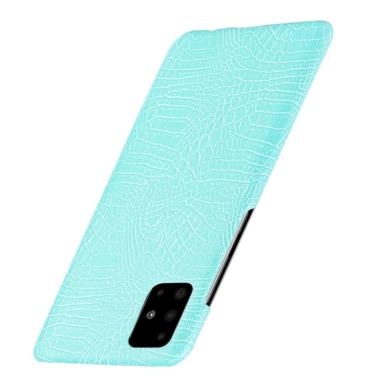 Crocodile Skin PU Leather Coated Hard Plastic Cell Phone Case for Samsung Galaxy A51 - Baby Blue-3