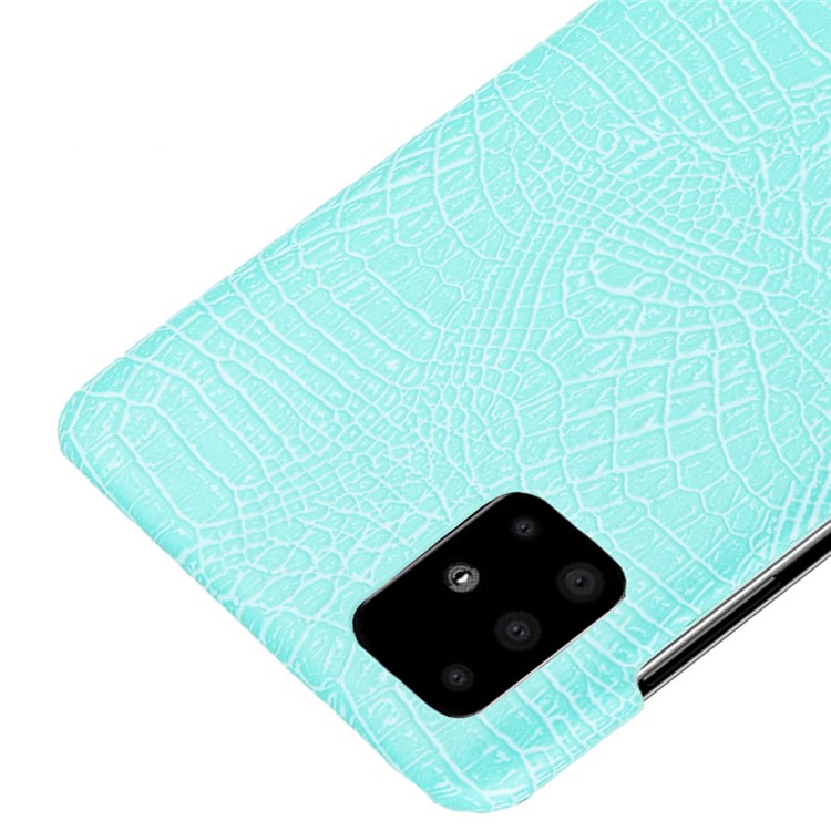 Crocodile Skin PU Leather Coated Hard Plastic Cell Phone Case for Samsung Galaxy A51 - Baby Blue-4
