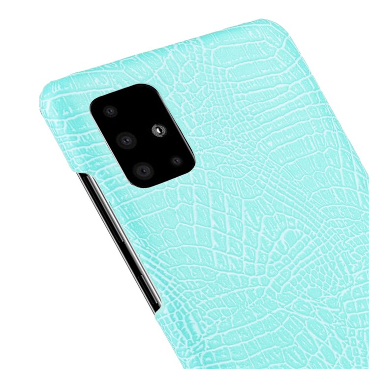 Crocodile Skin PU Leather Coated Hard Plastic Cell Phone Case for Samsung Galaxy A51 - Baby Blue-5
