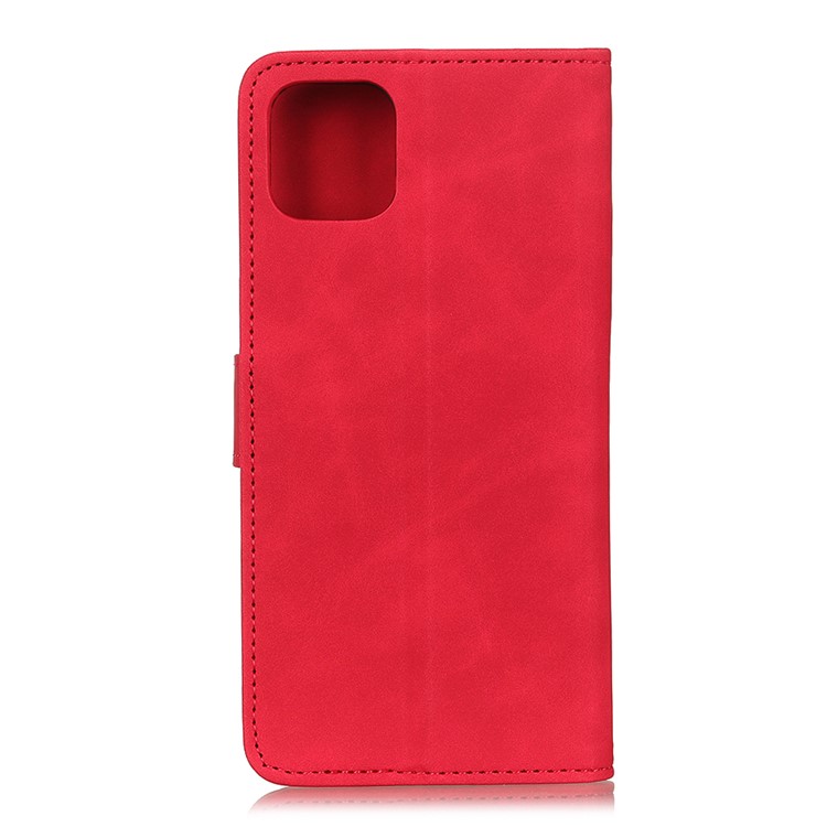 KHAZNEH Vintage Style Leather Wallet Phone Case for Samsung Galaxy A91/S10 Lite - Red-1