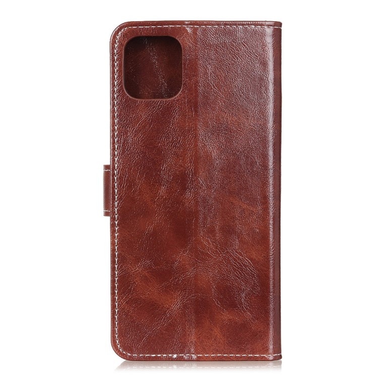 Crazy Horse Retro Leather Wallet Stand Case for Samsung Galaxy A91/S10 Lite - Brown-7