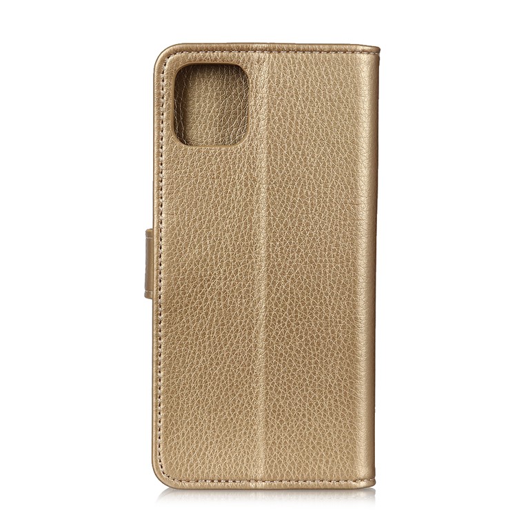 Soft Litchi Skin Wallet Leather Stand Case for Samsung Galaxy A91/S10 Lite - Gold-10