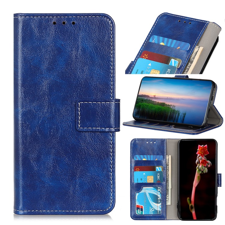 Crazy Horse Skin Retro Leather Case for Samsung Galaxy A81/Note 10 Lite - Blue-1