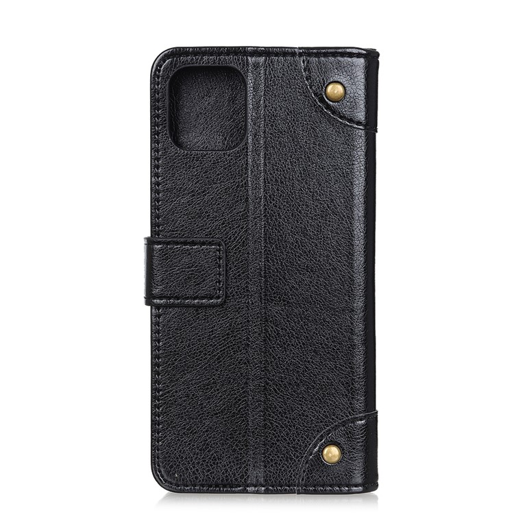 Nappa Skin Leather Wallet Casing for Samsung Galaxy A81/Note 10 Lite - Black-10