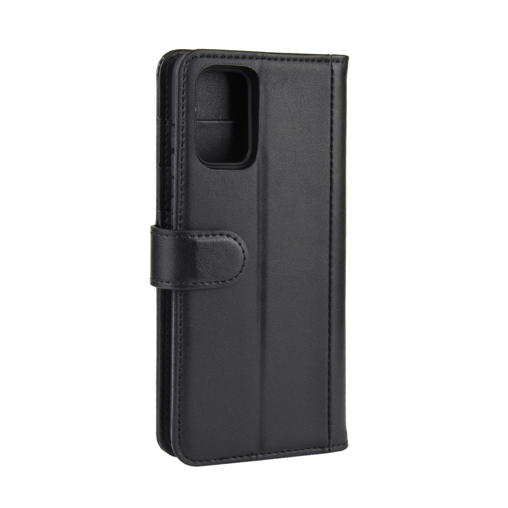 Genuine Leather Wallet Stand Phone Case for Samsung Galaxy S20 - Black-8