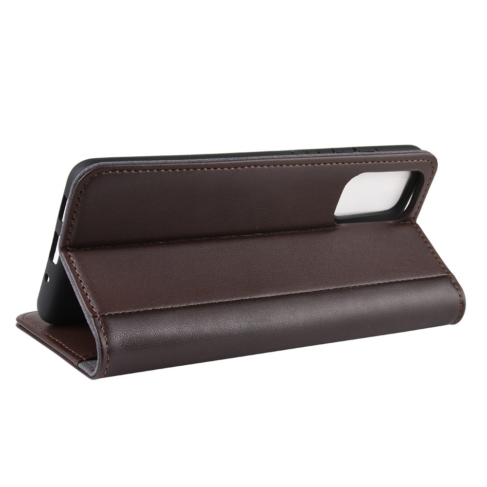 Split Leather Wallet Stand Phone Case for Samsung Galaxy S20 4G/S20 5G Cell Phone Accessory - Brown-7