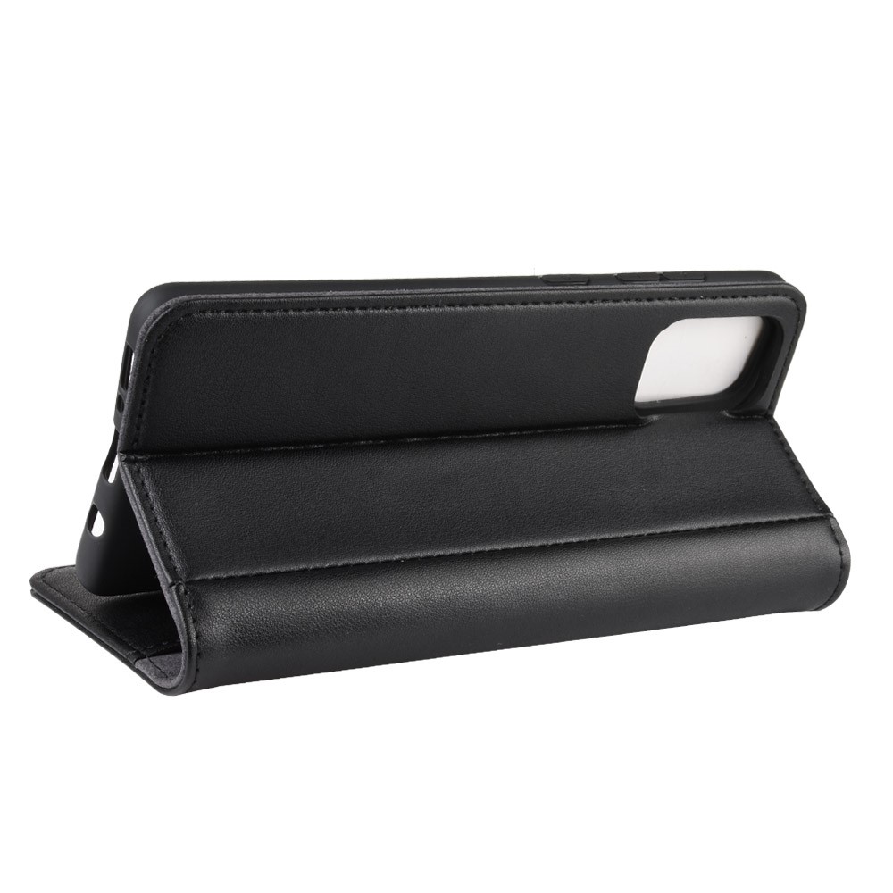 Case de Teléfono de Soporte de Billetera de Cuero Dividido Para Samsung Galaxy A51 Case de Telefonía Móvil Accesorio - Negro