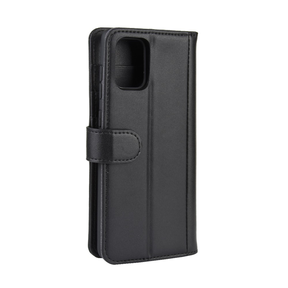 Genuine Leather Wallet Stand Phone Case for Samsung Galaxy A51 - Black-8