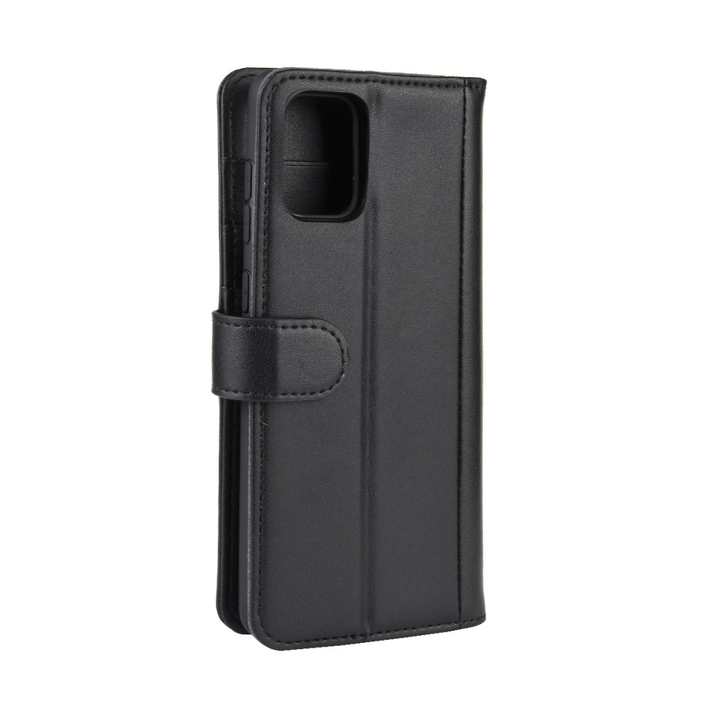 Case de Teléfono de Soporte de Billetera de Cuero Dividido Para Samsung Galaxy A51 Case de Telefonía Móvil Accesorio - Negro