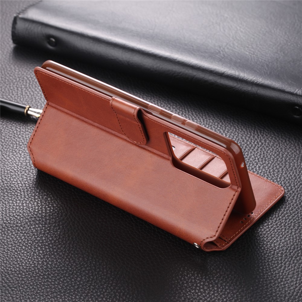 AZNS Wallet Leather Stand Case for Samsung Galaxy S20 - Brown-14