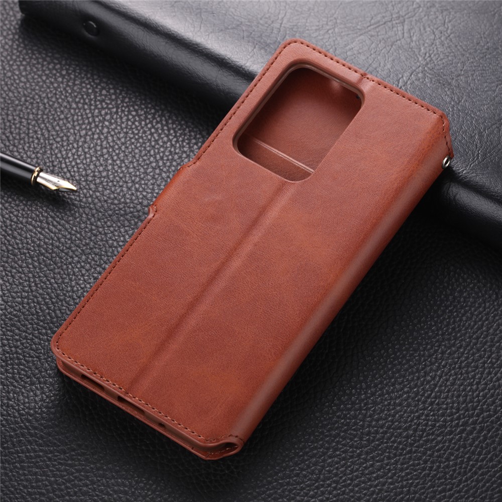 AZNS Wallet Leather Stand Case for Samsung Galaxy S20 - Brown-2