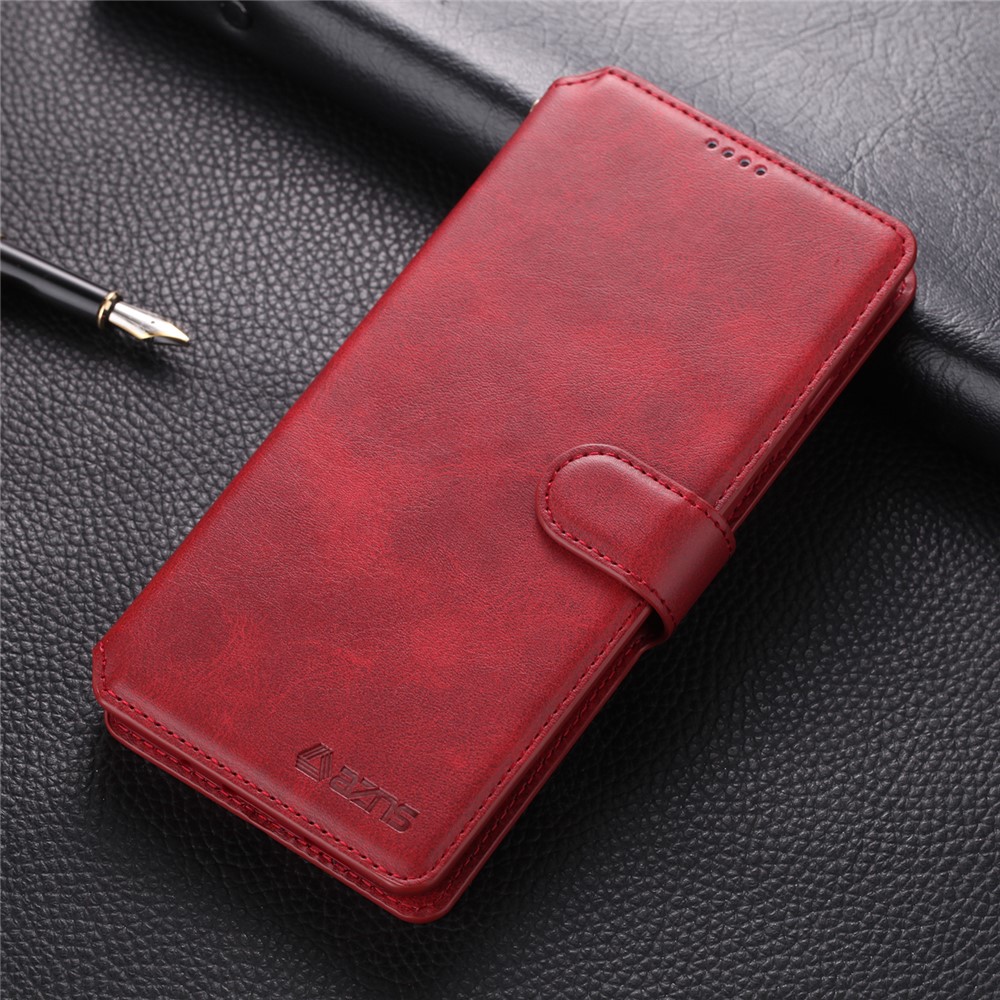 AZNS Wallet Leather Stand Case for Samsung Galaxy S20 - Red-1